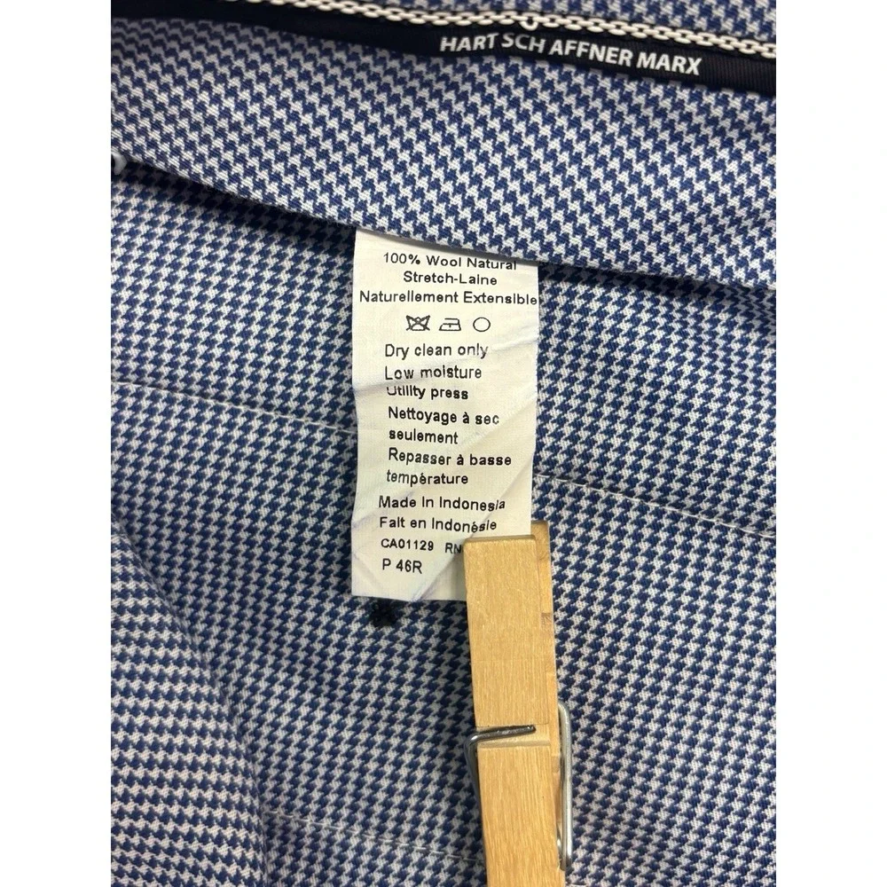 Hart‎ Schaffner Marx 44x30 Charcoal Stripe Dress Suit Pants Wool Pleated Stretch